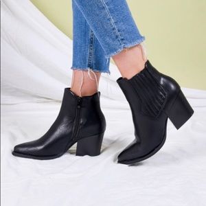 Black Leather Booties